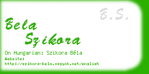 bela szikora business card